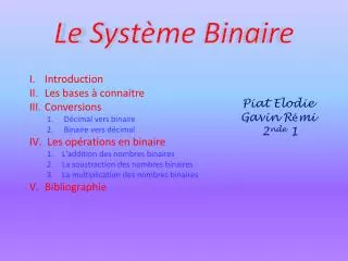 le syst me binaire