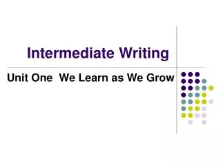 Intermediate Writing