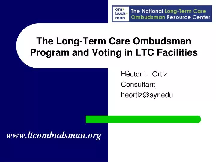 the long term care ombudsman program and voting in ltc facilities