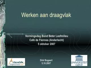 werken aan draagvlak