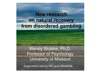 New research on natural recovery from disordered gambling