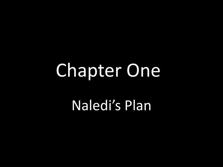 chapter one