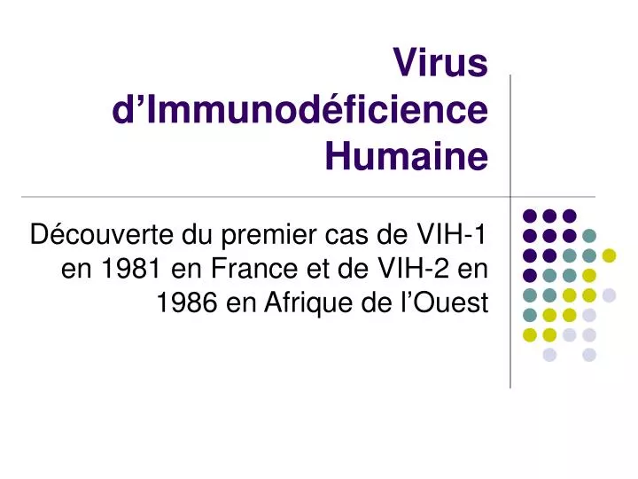 virus d immunod ficience humaine
