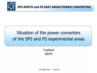 SPS NORTH and PS EAST AREAS POWER CONVERTERS