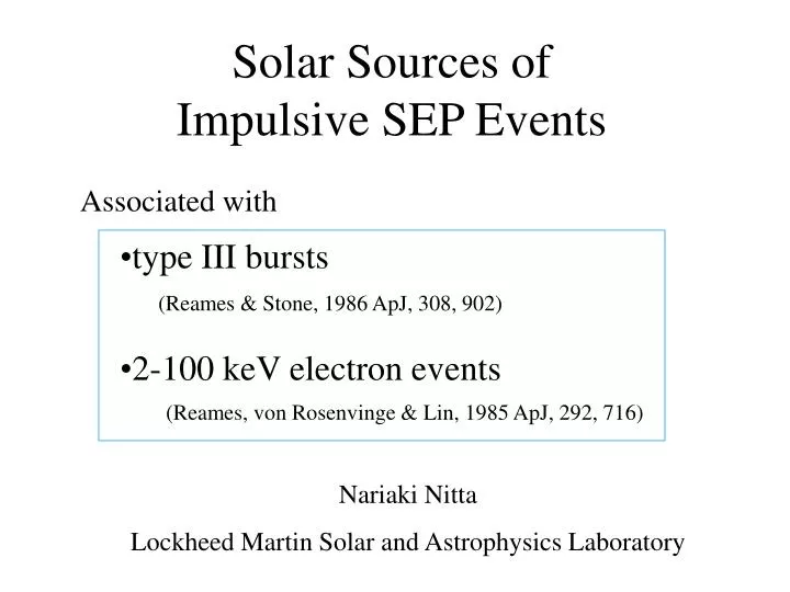 solar sources of impulsive sep events