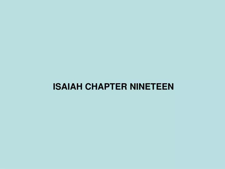 isaiah chapter nineteen