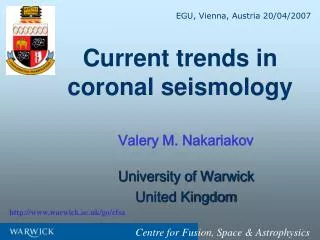 Current trends in coronal seismology