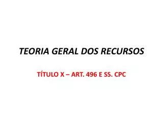 teoria geral dos recursos