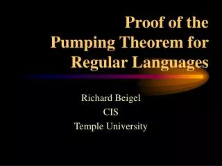 Proof of the Pumping Theorem for Regular Languages