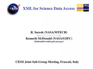 XML for Science Data Access