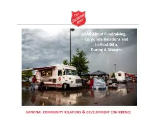 All About Fundraising, Corporate Relations and In-Kind Gifts During A Disaster