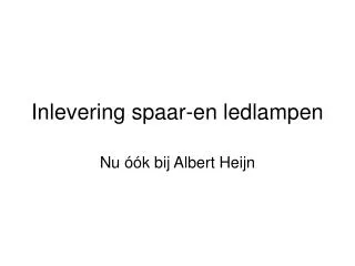 inlevering spaar en ledlampen