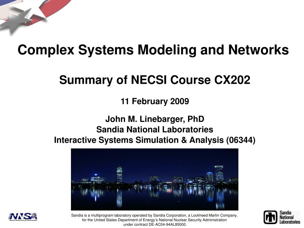 PPT - Complex Systems Modeling and Networks PowerPoint Presentation ...