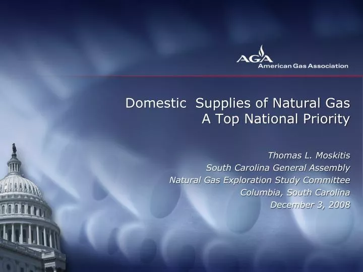 domestic supplies of natural gas a top national priority