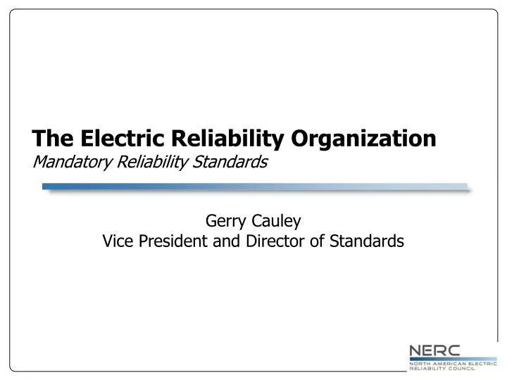 the electric reliability organization mandatory reliability standards