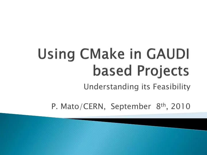 using cmake in gaudi based projects