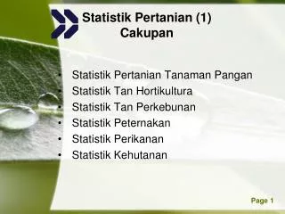 statistik pertanian 1 cakupan