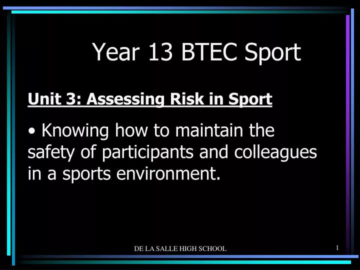 year 13 btec sport