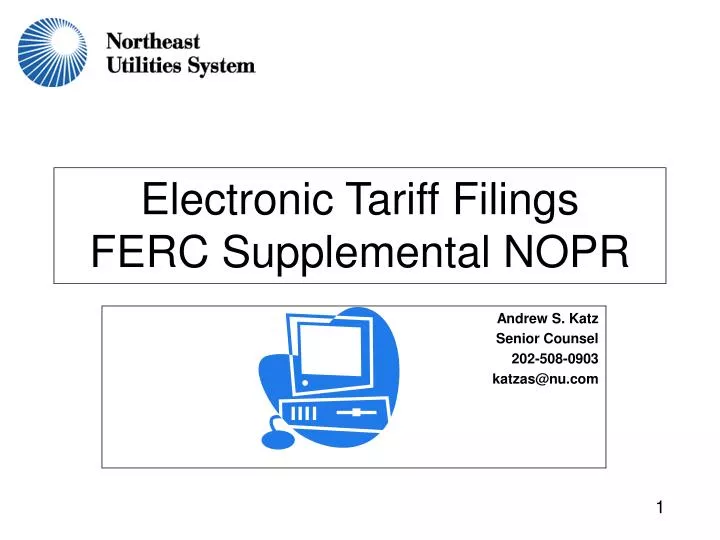 electronic tariff filings ferc supplemental nopr