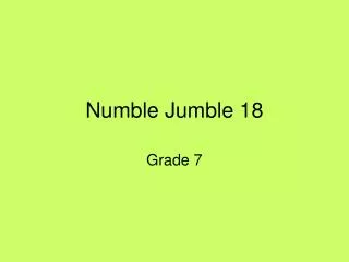 Numble Jumble 18