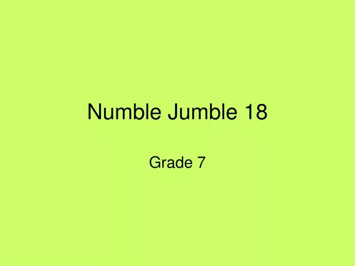 numble jumble 18
