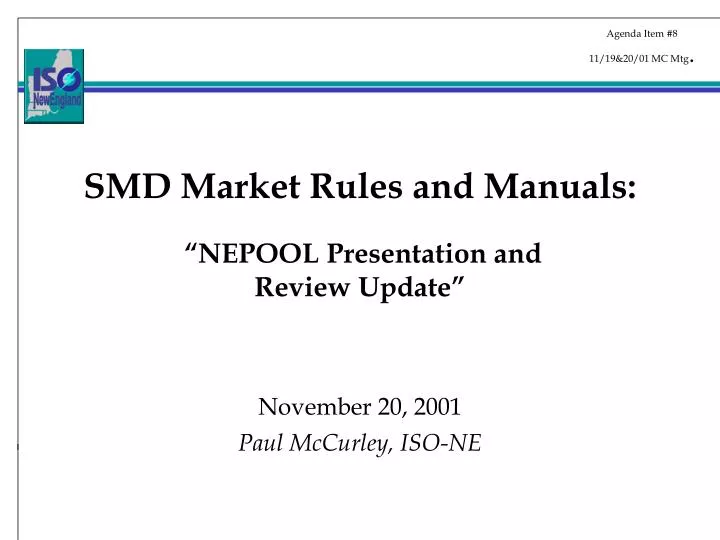 smd market rules and manuals nepool presentation and review update