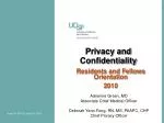 Privacy and Confidentiality - slide 1