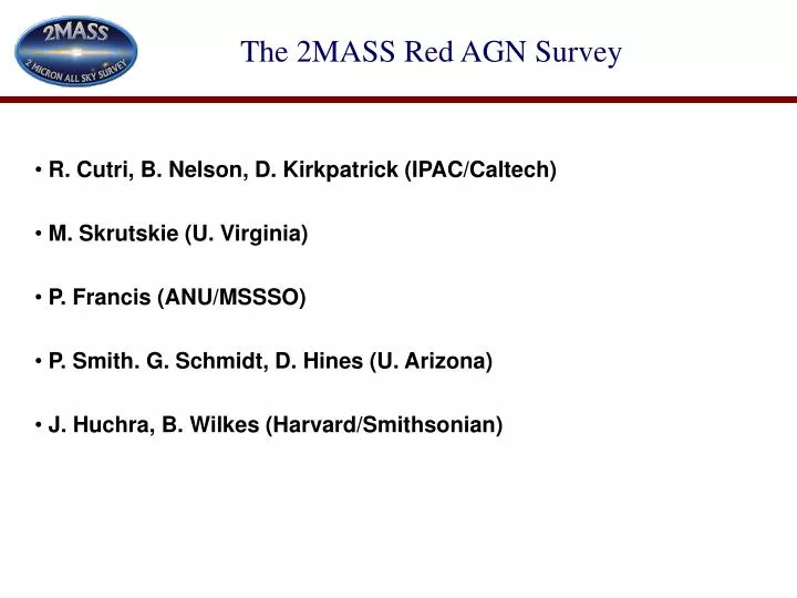 the 2mass red agn survey