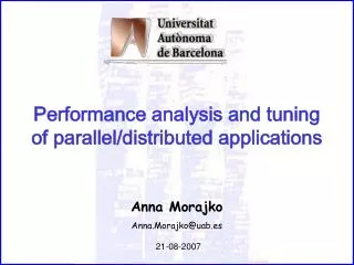 Performance analysis and tuning of parallel/distributed applications