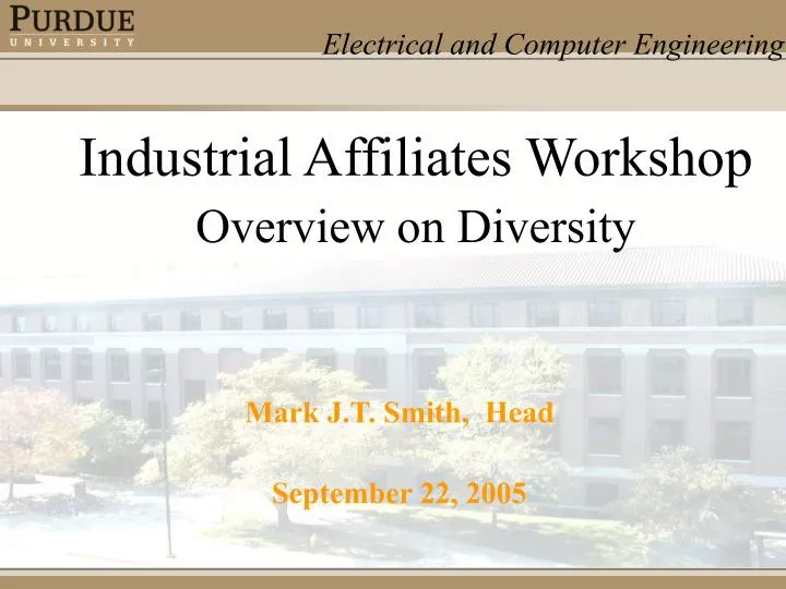 industrial affiliates workshop overview on diversity
