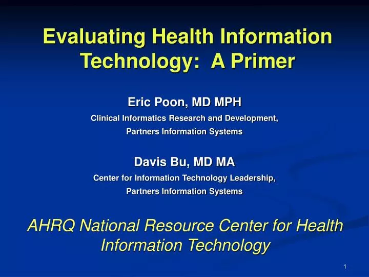 evaluating health information technology a primer