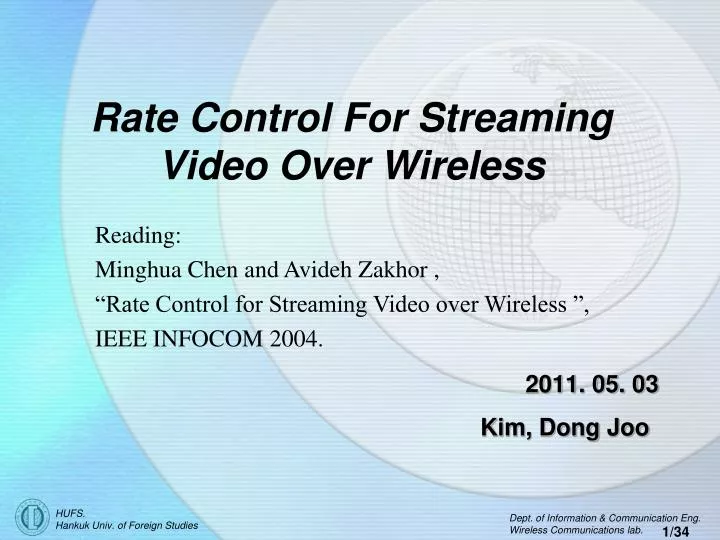 rate control for streaming video over wireless