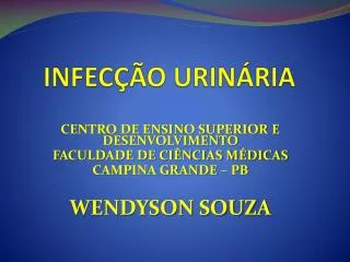 infec o urin ria