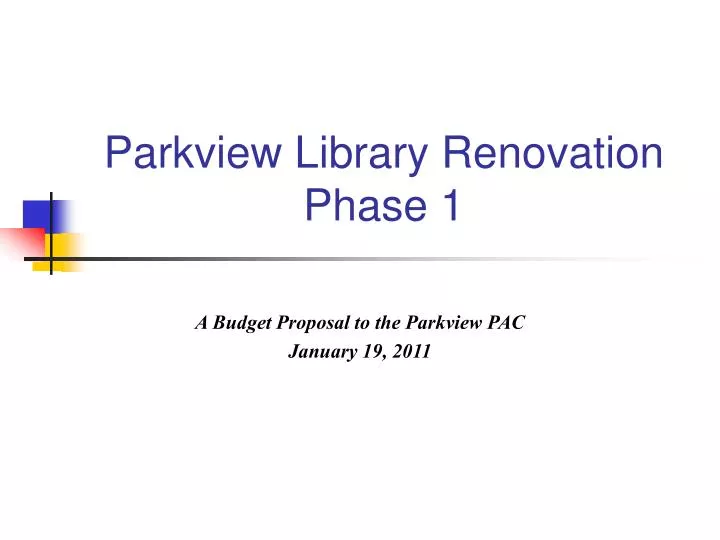 parkview library renovation phase 1