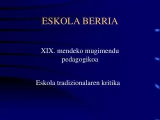 eskola berria