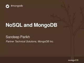 NoSQL and MongoDB