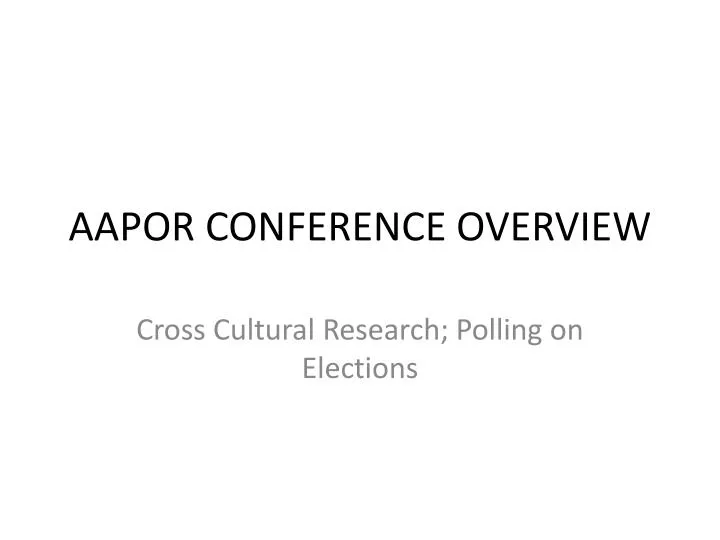 aapor conference overview