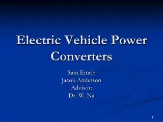 Electric Vehicle Power Converters