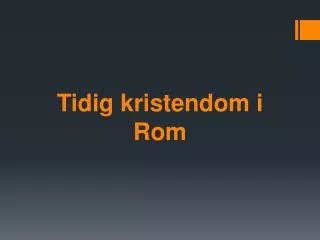 tidig kristendom i rom