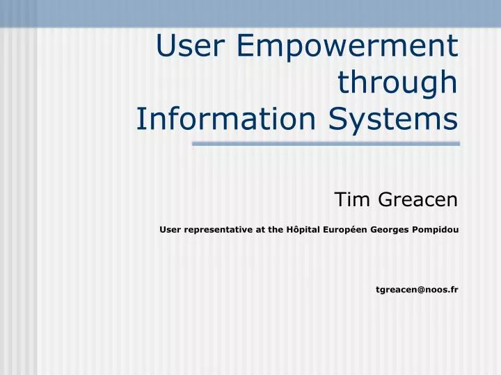 user empowerment through information systems