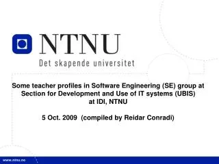 Some teacher profiles in Software Engineering (SE) group at