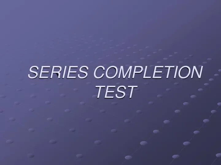 series completion test
