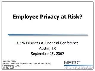 Employee Privacy at Risk?