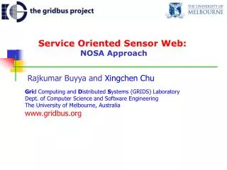 Service Oriented Sensor Web: NOSA Approach