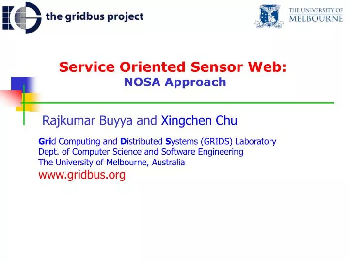 service oriented sensor web nosa approach