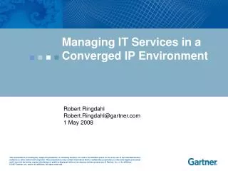 Managing IT Services in a Converged IP Environment