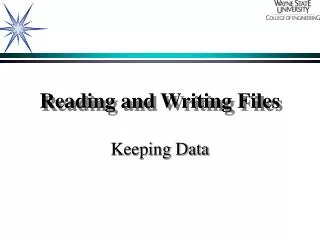 Reading and Writing Files