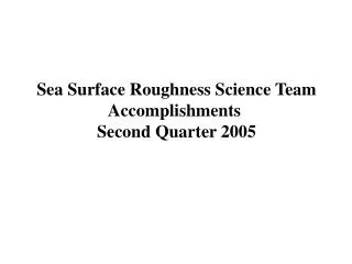 Sea Surface Roughness Science Team Accomplishments Second Quarter 2005