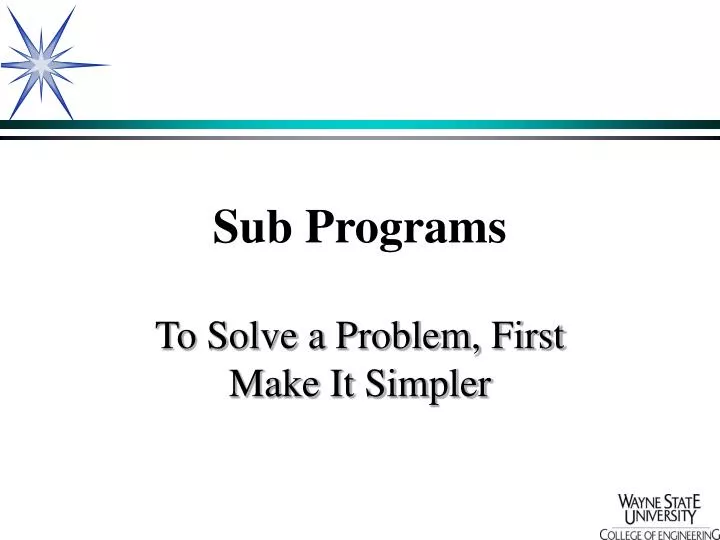 sub programs