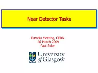 Near Detector Tasks